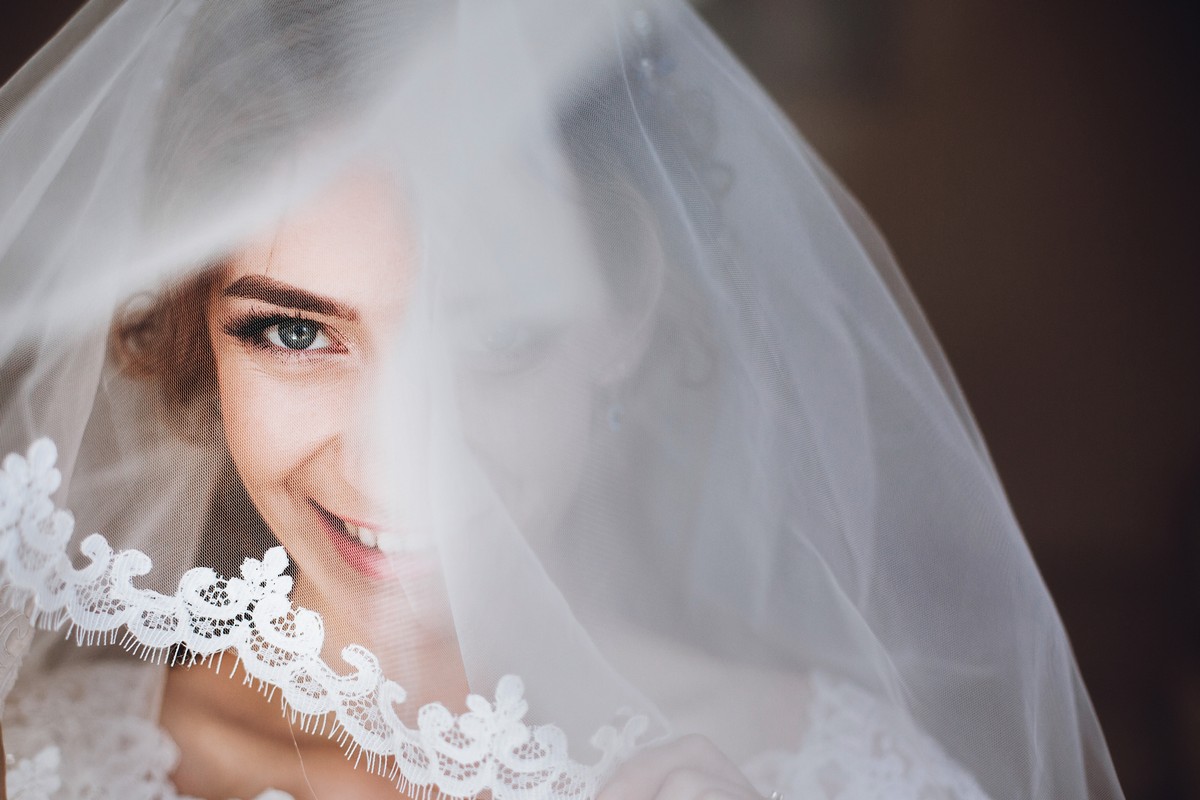 happy bride on her wedding day