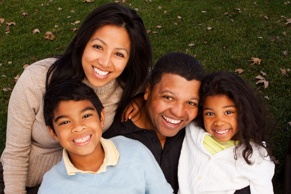 Happy family enjoying the outdoors