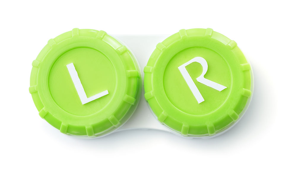 lime green monovision contacts case