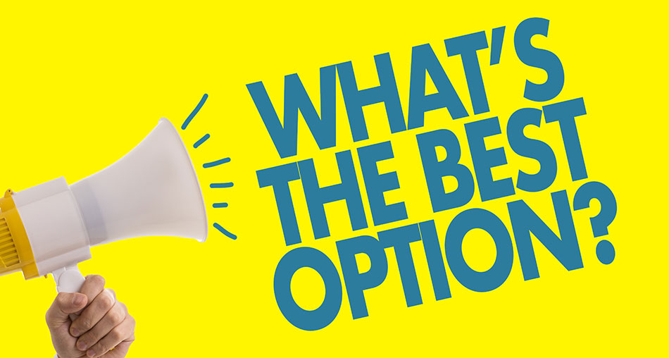 megaphone and what’s the best option writing in blue over yellow background