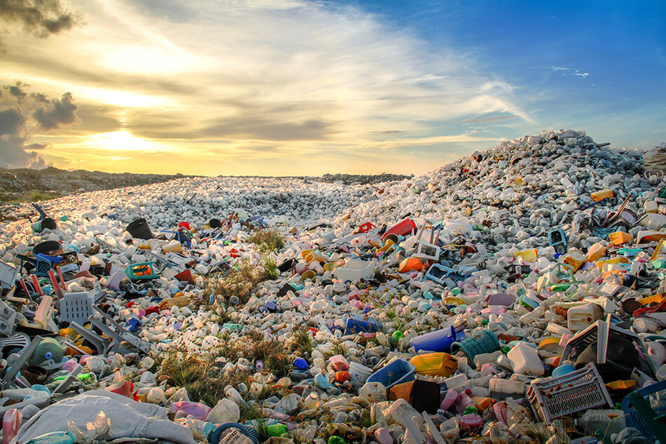 Plastic waste landfill