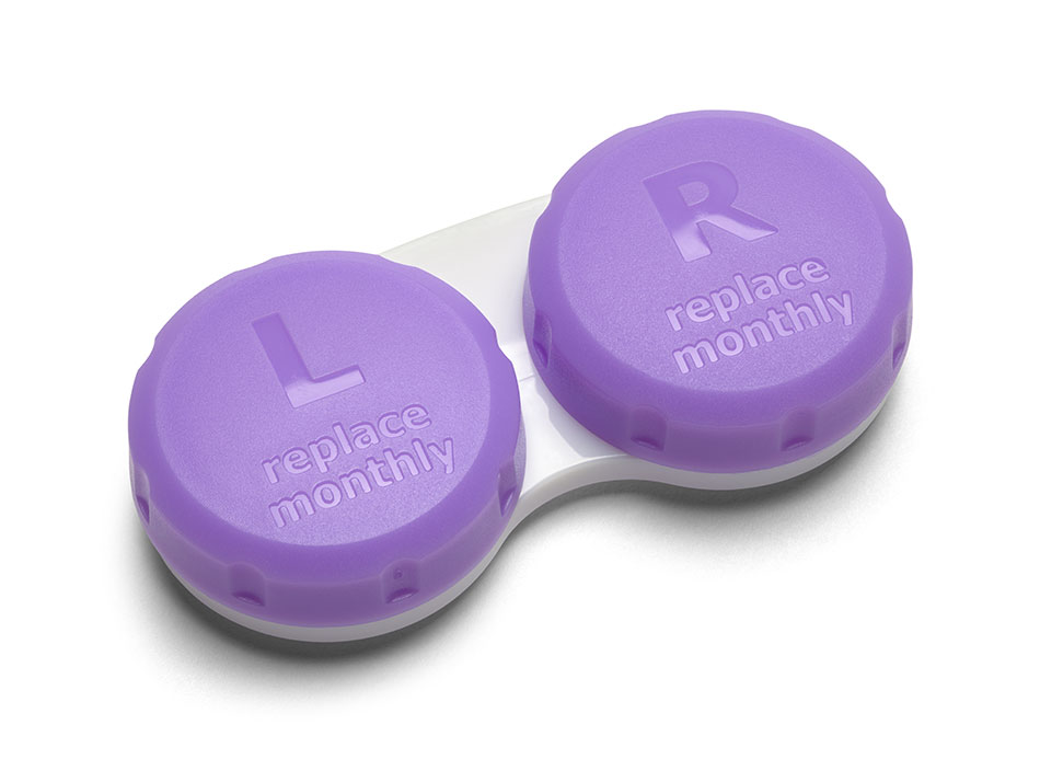 purple monthly contacts case