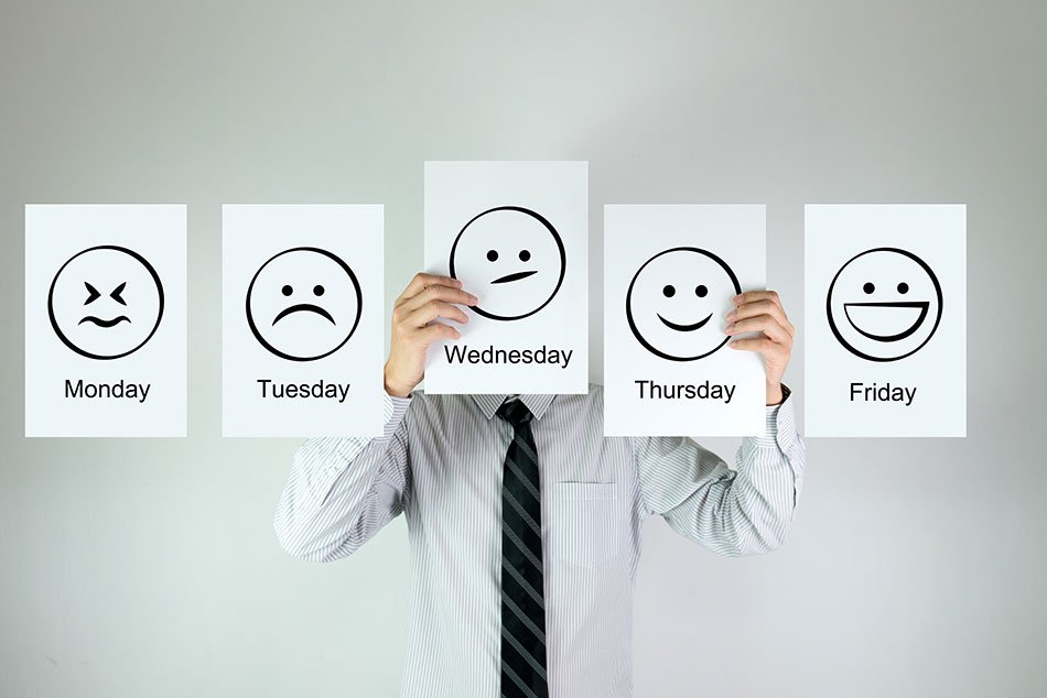 weekly routine with days of the week and smiley faces