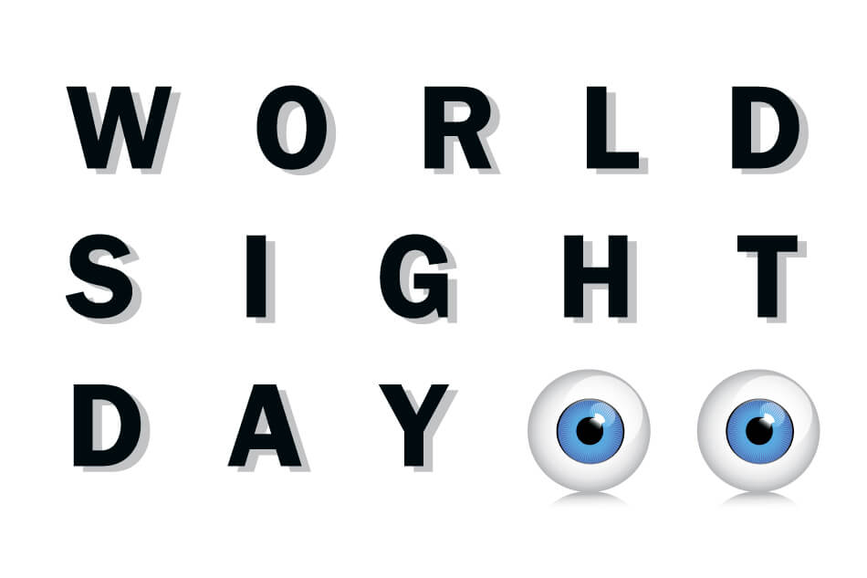 illustration of two cartoon eyeballs and  the words World Sight Day